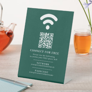 Wifi netwerk toegangscode gast info aangepaste QR  Reclamebord Met Voetstuk