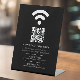 Wifi netwerk toegangscode gast info aangepaste QR  Reclamebord Met Voetstuk