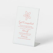 Wifi netwerk toegangscode gast info strand zeester reclamebord met voetstuk (Voorkant)