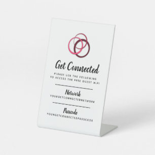 Wifi netwerk toegangscode gastinformatie op maat reclamebord met voetstuk