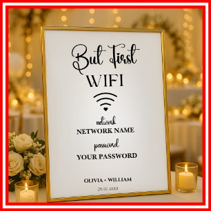 Wifi Netwerk Wachtwoord Elegant Modern Trouwbord Poster