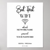 Wifi Netwerk Wachtwoord Elegant Modern Wedding Sig Poster (Voorkant)
