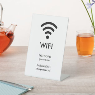 Wifi Netwerk Wachtwoord Hospitality Bedrijf Reclamebord Met Voetstuk