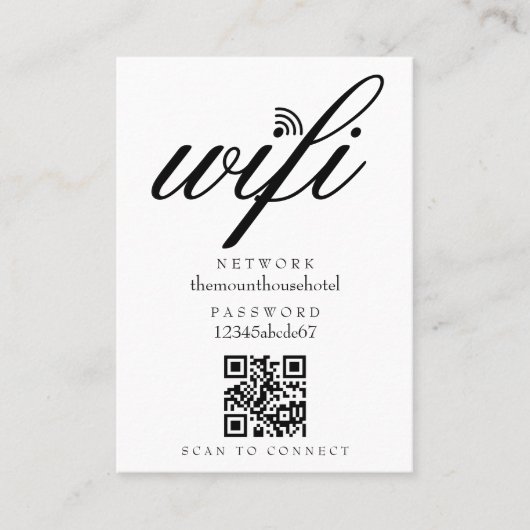 Wifi Netwerk Wachtwoord QR Code Visitekaartje (Voorkant)