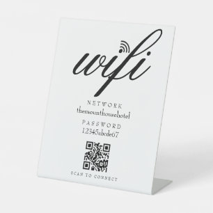 Wifi Netwerk Wachtwoord QR Code Zakelijk Detailhan Reclamebord Met Voetstuk