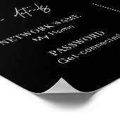 WIFI Netwerk Wachtwoord QR Code Zwart Minimalistis Poster (Hoek)