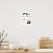WIFI Netwerk Wachtwoord QR Code Zwart & Wit Modern Poster (Keuken)
