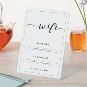 Wifi Netwerk Wachtwoord Zakelijk Koffiecafé Reclamebord Met Voetstuk