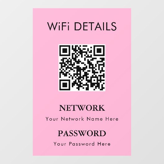 WiFi-netwerktoegang | QR Code Wachtwoord Weergave Raamsticker (Vel)