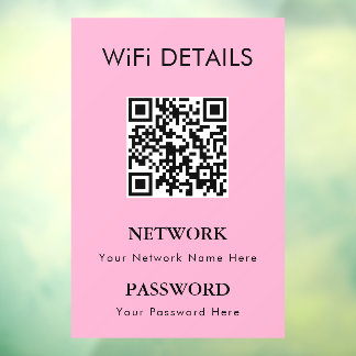 WiFi-netwerktoegang | QR Code Wachtwoord Weergave Raamsticker