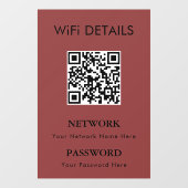 WiFi-netwerktoegang | QR Code Wachtwoord Weergave Raamsticker (Vel)