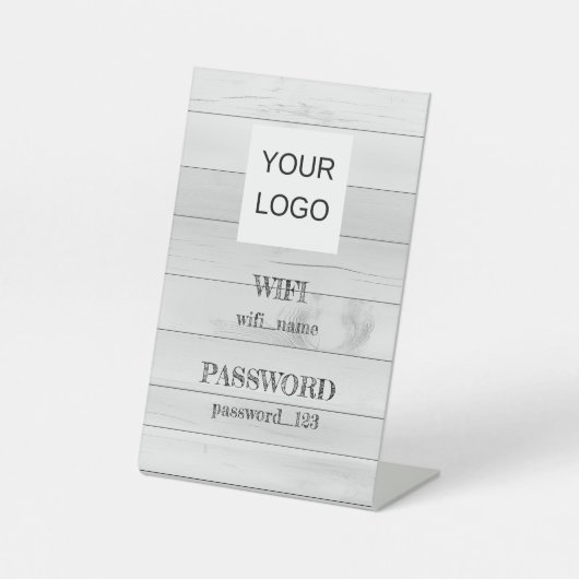 WiFi-netwerkwachtwoord aanpasbaar logo toevoegen Reclamebord Met Voetstuk (Voorkant)