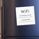 WiFi-netwerkwachtwoord Airbnb Guest House Fridge Magneet<br><div class="desc">Geef uw gasten de WiFi-gegevens met deze handige magneet,  met aangepaste tekst van uw keuze. Voeg eenvoudig uw eigen tekst toe door op de optie "personaliseren" te klikken.</div>