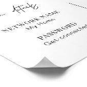 WIFI-netwerkwachtwoord QR-code zwart/wit modern Poster (Hoek)