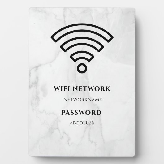 Wifi Network and Password Black Plaque Fotoplaat (voorkant)