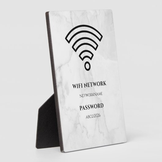 Wifi Network and Password Black Plaque Fotoplaat (Zijkant)