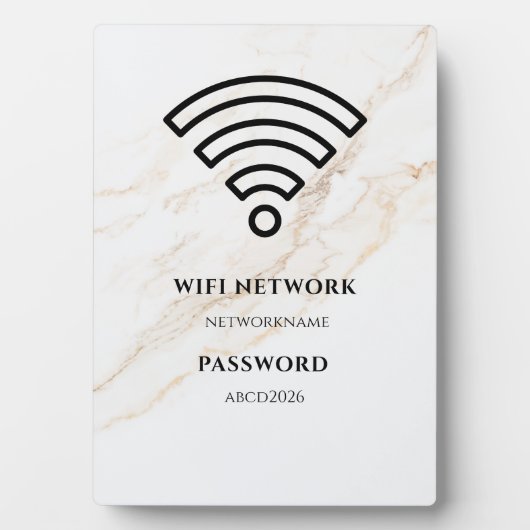 Wifi Network and Password Black Plaque Fotoplaat (voorkant)