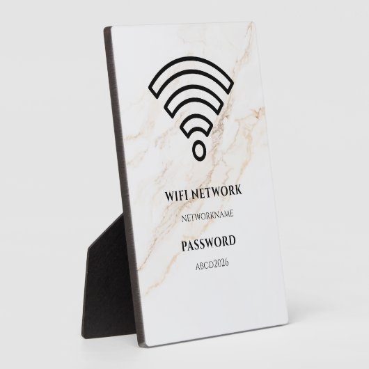 Wifi Network and Password Black Plaque Fotoplaat (Zijkant)