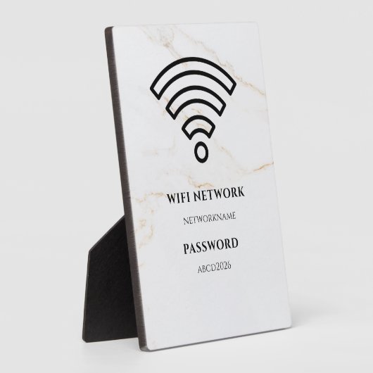 Wifi Network and Password Black Plaque Fotoplaat (Zijkant)