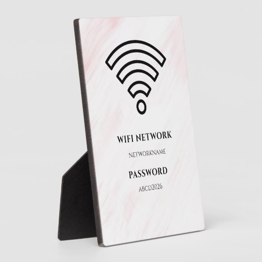 Wifi Network and Password Black Plaque Fotoplaat (Zijkant)