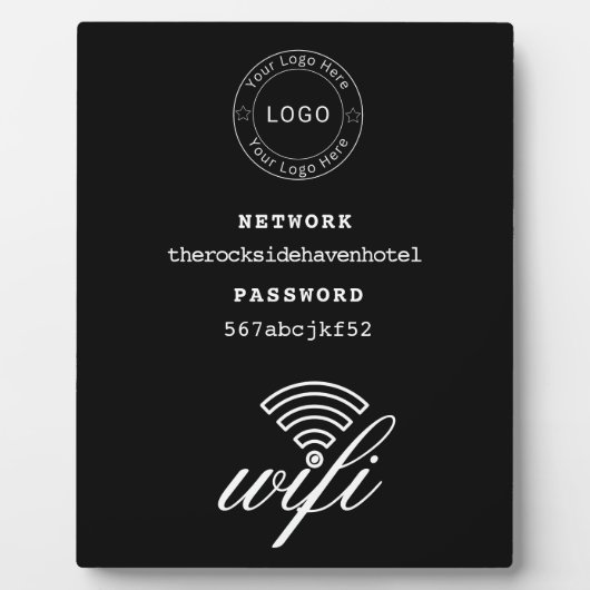 Wifi Network and Password Black Plaque Fotoplaat (Voorkant)
