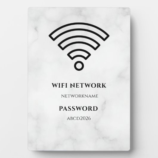 Wifi Network and Password Black Plaque Fotoplaat (voorkant)