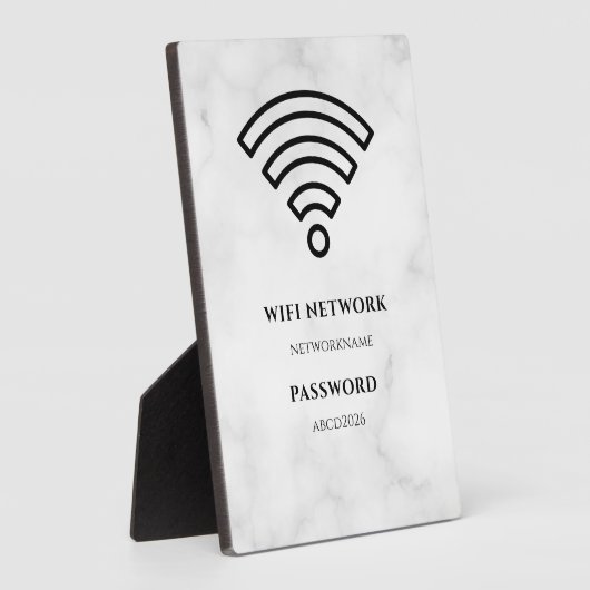 Wifi Network and Password Black Plaque Fotoplaat (Zijkant)