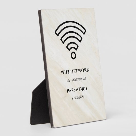 Wifi Network and Password Black Plaque Fotoplaat (Zijkant)