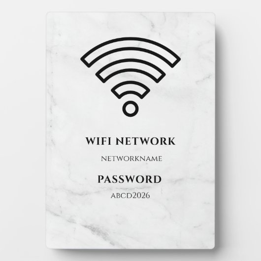 Wifi Network and Password Black Plaque Fotoplaat (voorkant)