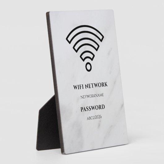 Wifi Network and Password Black Plaque Fotoplaat (Zijkant)