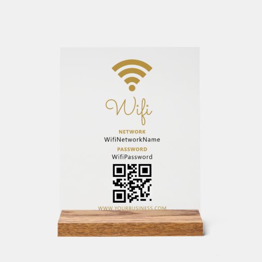 Wifi Network and Password Business Retail Acryl Bord (Voorkant)