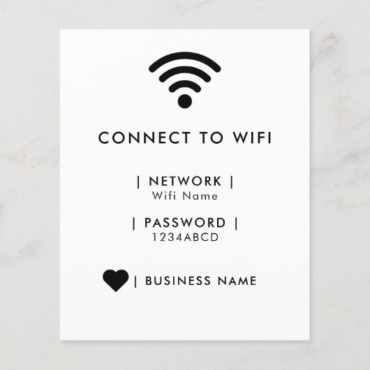 Wifi Network and Password Business Retail Flyer (Voorkant)
