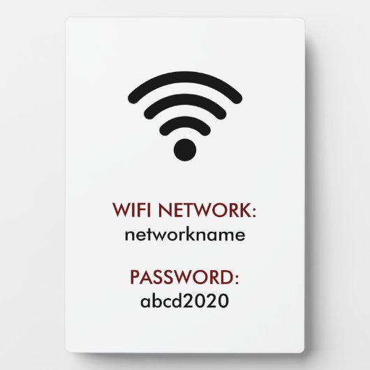 Wifi Network and Password Business Retail Fotoplaat (voorkant)