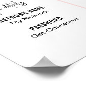 Wifi Network and Password Business Retail Poster (Hoek)