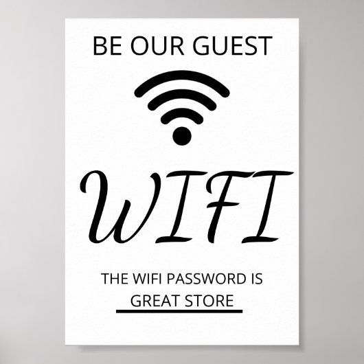 Wifi Network and Password Business Retail Poster (Voorkant)