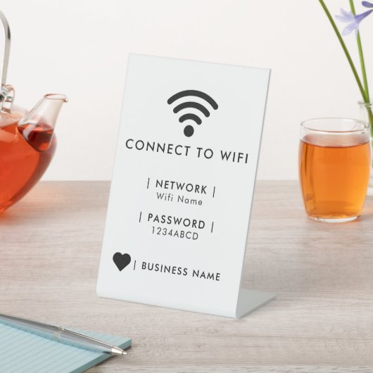Wifi Network and Password Business Retail Reclamebord Met Voetstuk (Insitu)