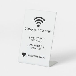 Wifi Network and Password Business Retail Reclamebord Met Voetstuk