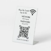 Wifi Network and Password Business Retail Reclamebord Met Voetstuk (Voorkant)