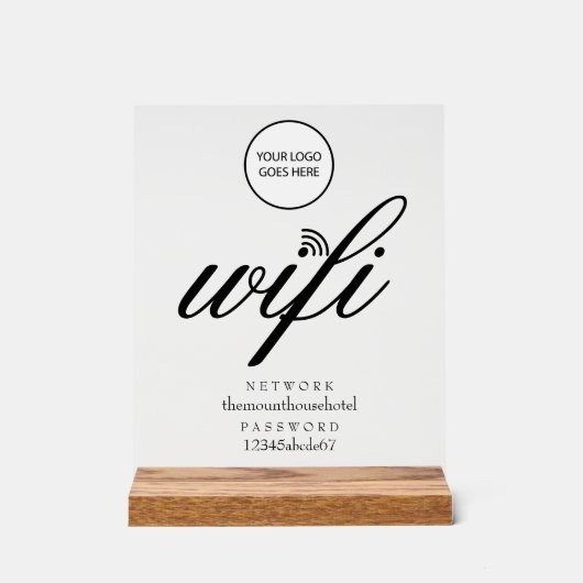 Wifi Network and Password Logo Acryl Bord (Voorkant)