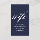 Wifi Network and Password Navy Blue Guest Card Visitekaartje (Voorkant)