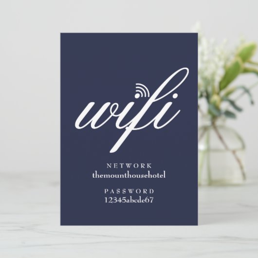 Wifi Network and Password Sign Card Kaart (Staand voorkant)