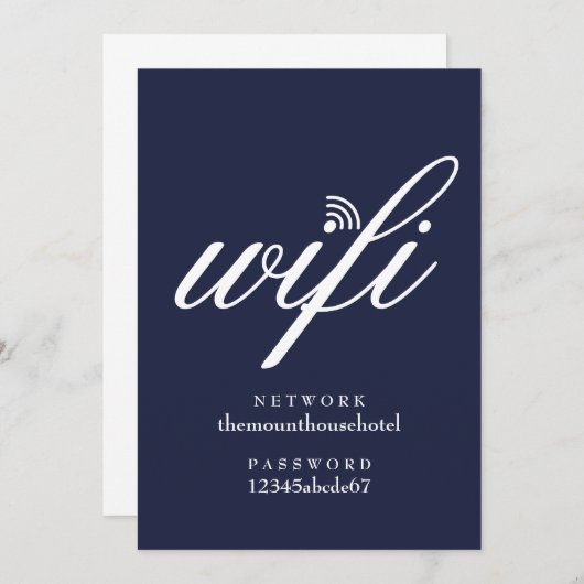 Wifi Network and Password Sign Card Kaart (Voorkant / Achterkant)
