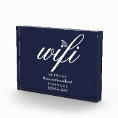 Wifi Network and Password Sign Navy Blue Fotoblokken (Rechts)