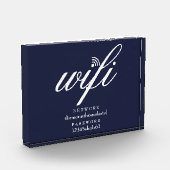 Wifi Network and Password Sign Navy Blue Fotoblokken (Links)