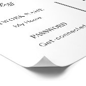 WIFI Network Password QR Code Black & White Modern Poster (Hoek)