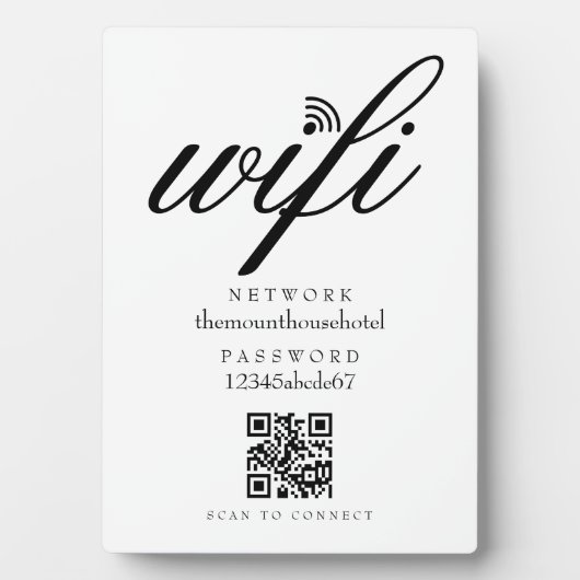 Wifi Network Password QR Code Sign Fotoplaat (voorkant)
