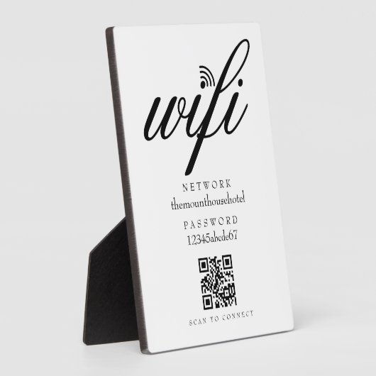 Wifi Network Password QR Code Sign Fotoplaat (Zijkant)