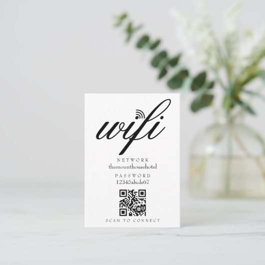 Wifi Network Password QR Code Visitekaartje (Staand voorkant)