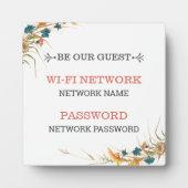 Wifi Network Plaque Fotoplaat (Voorkant)