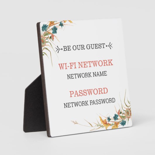 Wifi Network Plaque Fotoplaat (Voorkant)